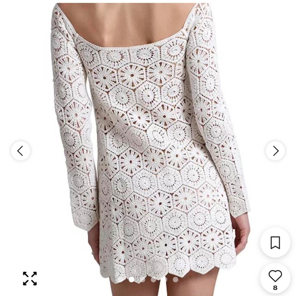 Avec Les Filles white crochet dress NWOT - Picture 3 of 5